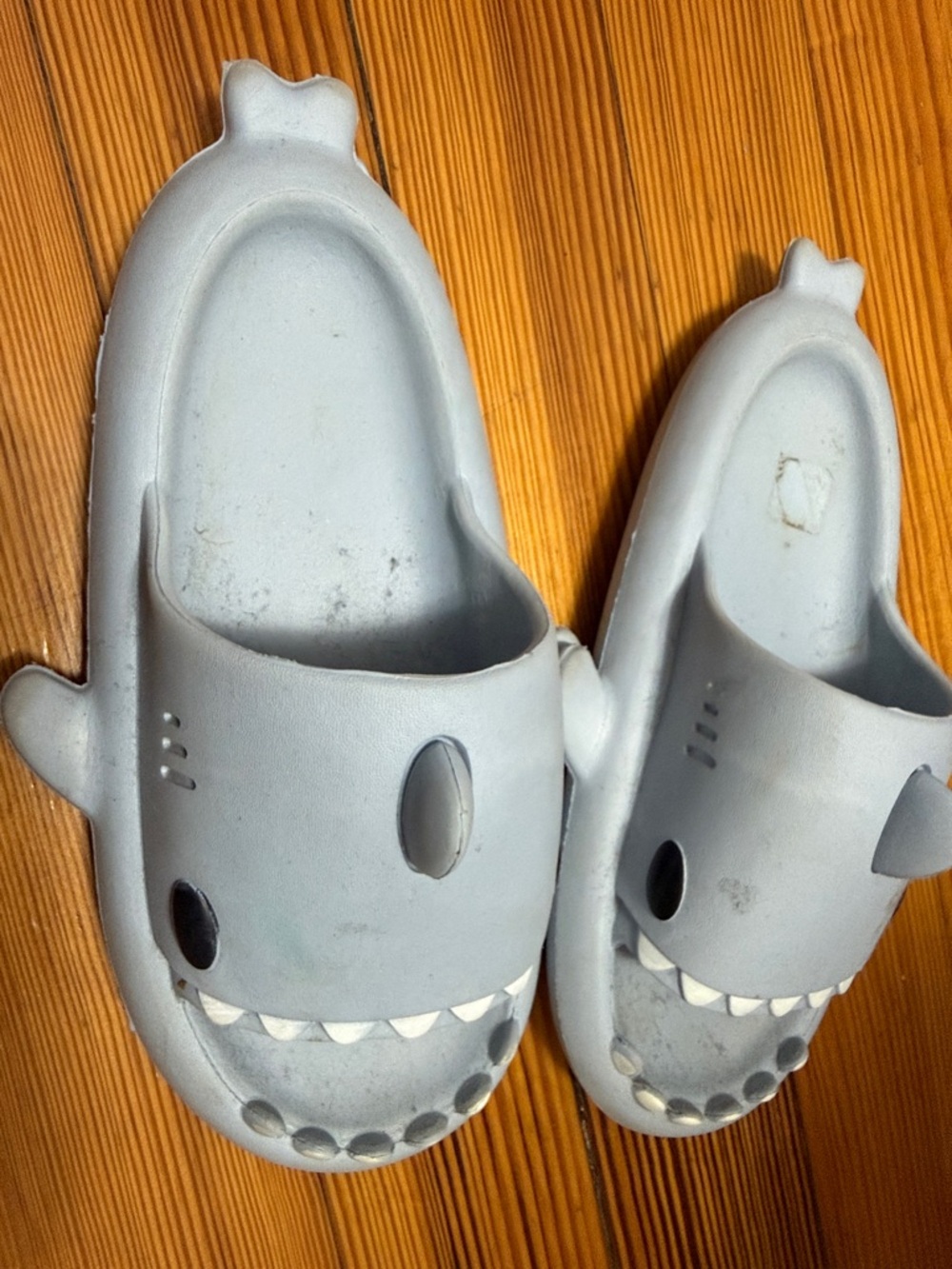 Kids Shark Clog Sandals in Light Gray